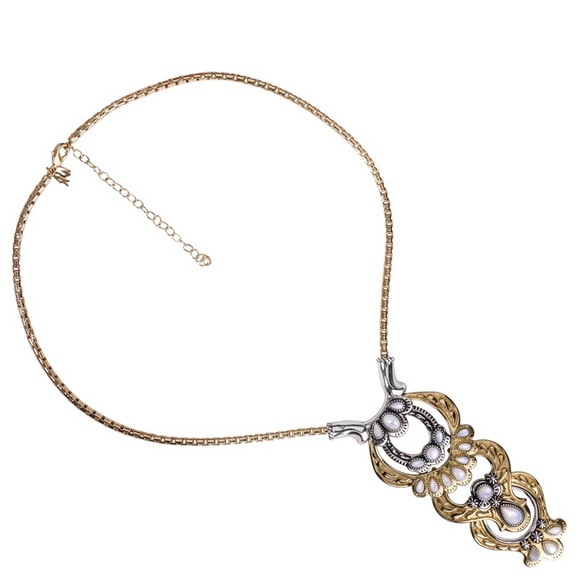 NEW AMERICAN WEST Mother-of-Pearl Necklace Statement Sterling Brass NEW AW BOX - Picture 11 of 12